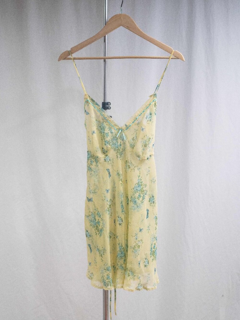 Secret Treasures Sheer Babydoll Chemise Butter Yellow Slip Dress Coquette Fairy
